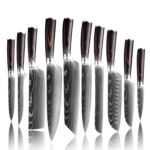 MDHAND Damastmesser Professionelles Küchenmesser 10 Stück, Elegantes Damast Design