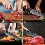 MDHAND Damastmesser Professionelles Küchenmesser 10 Stück, Elegantes Damast Design