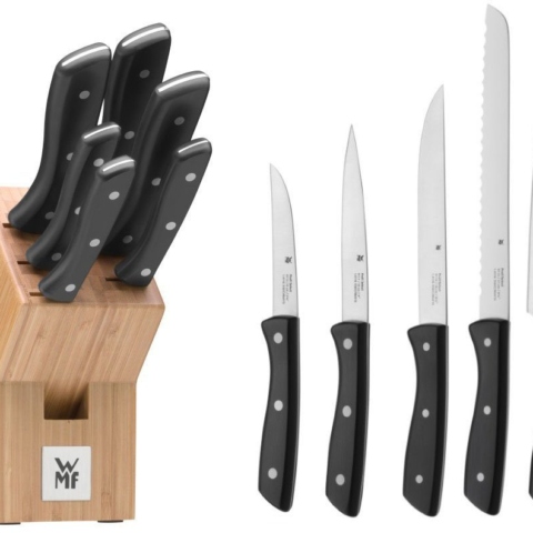 WMF Messerblock Profi Select (7tlg), Klingen aus rostfreiem Spezialklingenstahl, Block aus Bambus